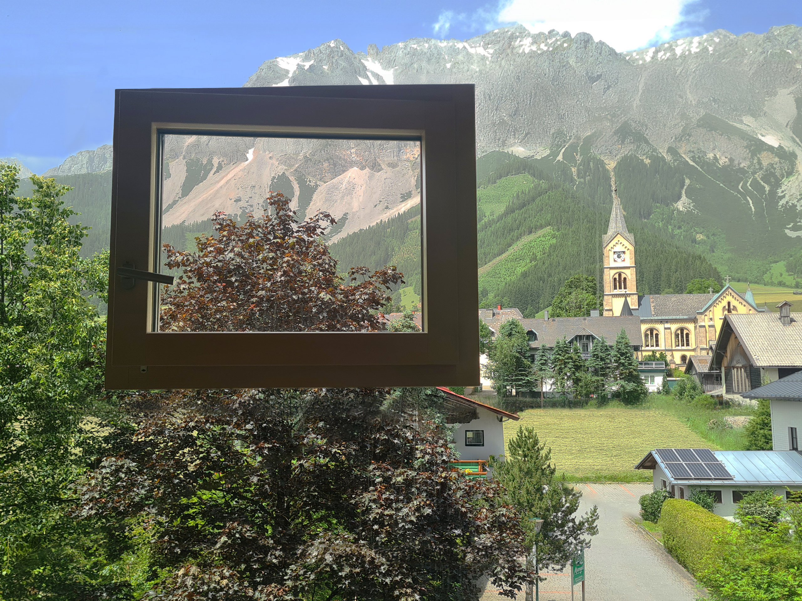 Hotel Matschner - Ausblick von der Koje auf den Dachstein